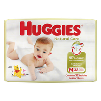 Fralda Descartável Infantil Huggies Natural Care M Pacote 32 Unidades