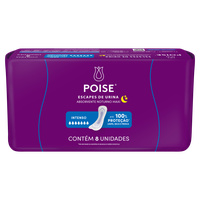 Absorvente sem Abas para Escapes de Urina Poise Noturno Maxi Pacote 8 Unidades