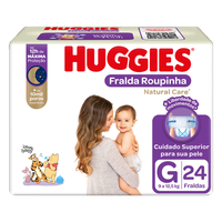 Fralda Descartável Infantil Roupinha Huggies Natural Care G Pacote 24 Unidades