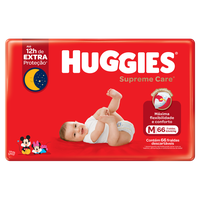 Fralda Descartável Infantil Huggies Supreme Care M Pacote 66 Unidades