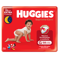 Fralda Descartável Infantil Huggies Supreme Care G Pacote 58 Unidades