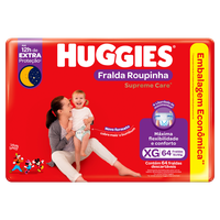 Fralda Descartável Infantil Roupinha Huggies Supreme Care XG Pacote 64 Unidades Embalagem Econômica