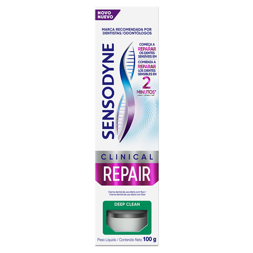 Creme Dental Deep Clean Sensodyne Clinical Repair Caixa 100g