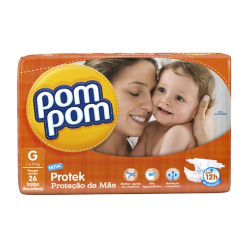 Fralda Pom Pom Protek Baby G 26 unidades