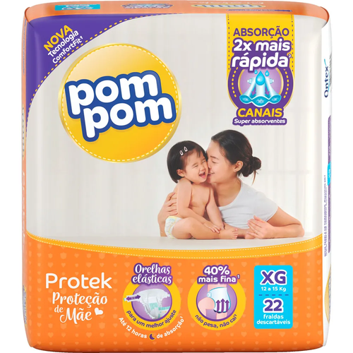 Fralda Pom Pom Protek Baby XG 22 unidades