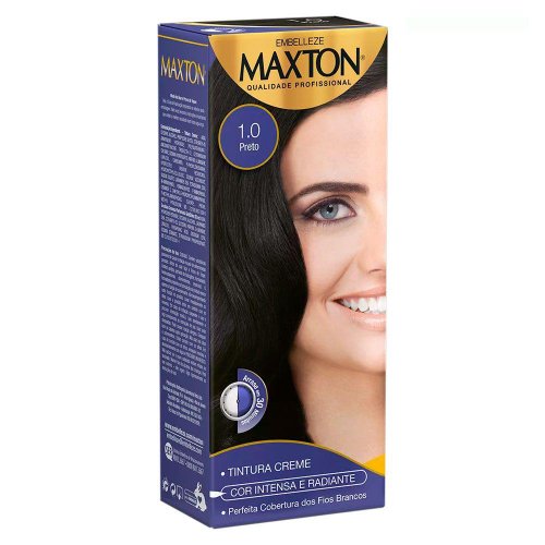 Coloração Creme Maxton 1.0 Preto 1 unidade