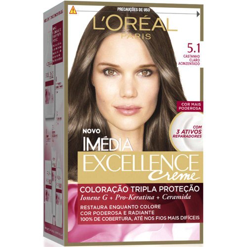 Tintura Permanente Imédia Excellence 5.1 Castanho Claro Acinzentado 1 unidade