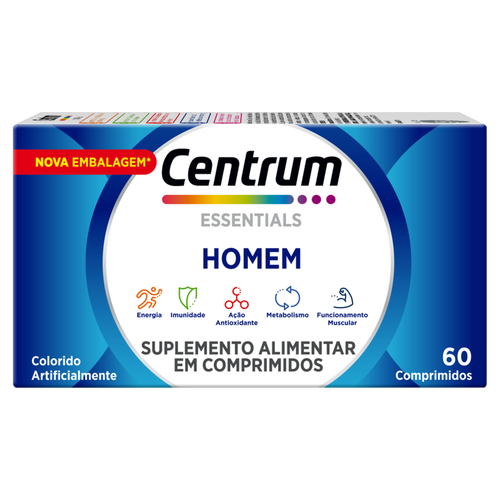 Suplemento Alimentar Centrum Essentials Homem Caixa 60 Comprimidos