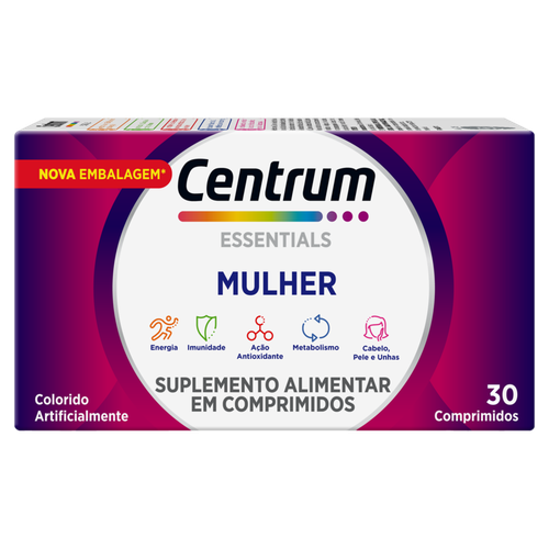 Suplemento Alimentar Centrum Essentials Mulher Caixa 30 Comprimidos