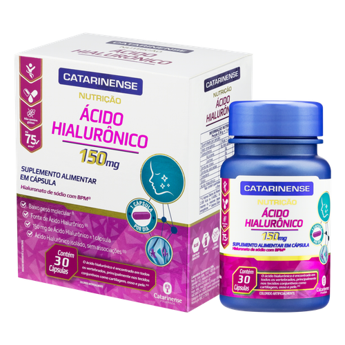 Ácido Hialurônico 150mg Catarinense Pharma Nutrição Caixa 30 Cápsulas