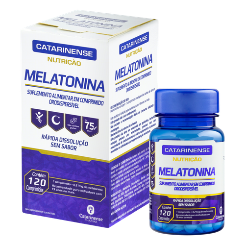 Melatonina 0,21mg Catarinense Pharma Nutrição Caixa 120 Comprimidos Orodispersíveis