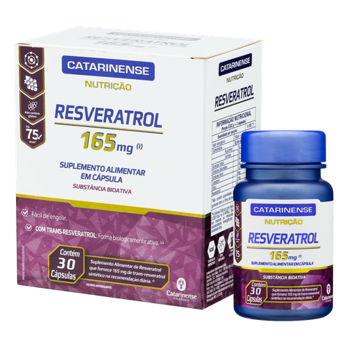 Resveratrol 165mg Catarinense Pharma Nutrição Caixa 30 Cápsulas