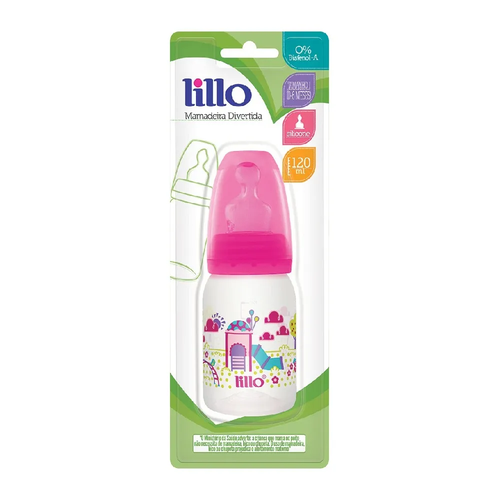 Mamadeira Lillo Divertida Bico Ortodontico Rosa 120ml