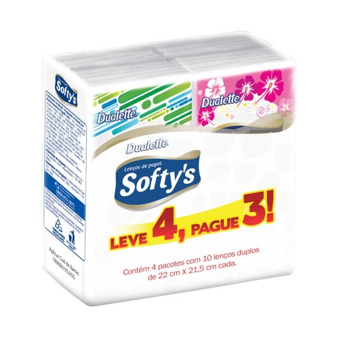 Lenço Softys Elite Folha Dupla 60 unidades