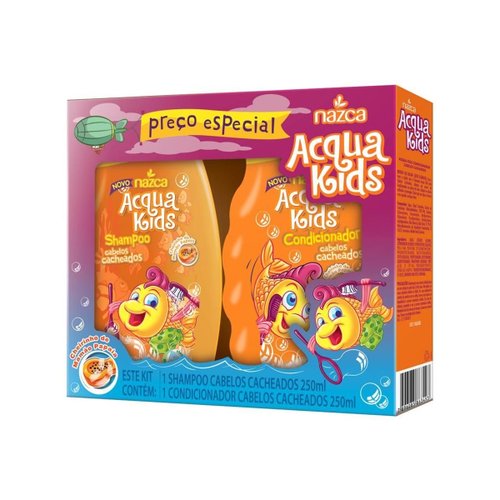 Kit Shampoo + Condicionador Acqua Kids Nazca Cabelos Cacheados 250ml