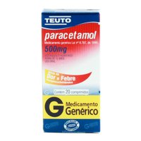 Paracetamol Genérico Teuto 500mg 20 comprimidos