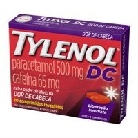 Tylenol DC Paracetamol 1g + Cafeína 130mg 20 comprimidos