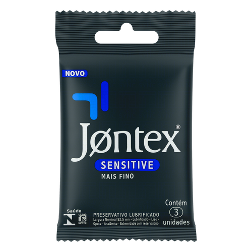 Preservativo Lubrificado Jontex Sensitive 3 unidades