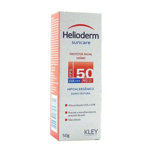 Protetor Solar Facial Helioderm Suncare Toque Seco FPS50 50g