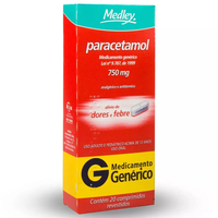 Paracetamol Genérico Medley 750mg 20 comprimidos