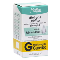 Dipirona Sódica Gotas Genérico Medley 500mg 20ml