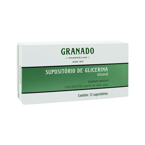 Supositório de Glicerina Granado Adulto 12 unidades