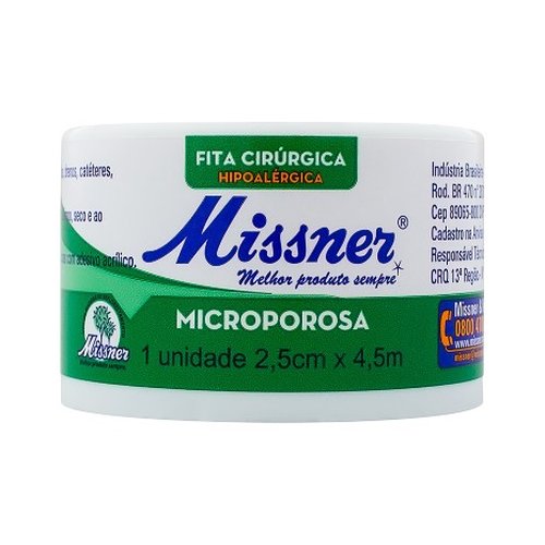 Fita Microporosa Missner Branca - 2,5cm x 4,5m 1 unidade