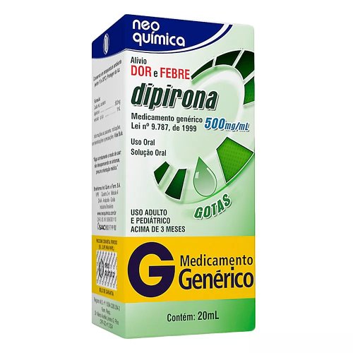 Dipirona Sódica Genérico Neo Química 500mg 20ml