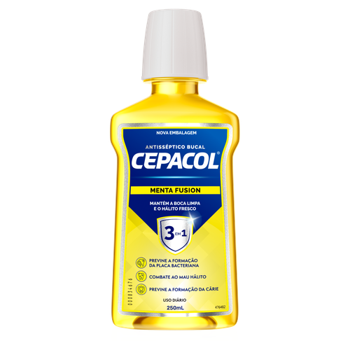 Enxaguante Bucal Antisséptico Menta Fusion Cepacol Frasco 250ml