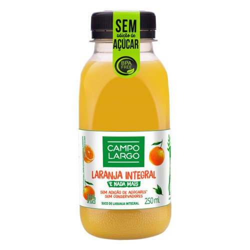 Suco de Laranja Integral Campo Largo Garrafinha 250ml