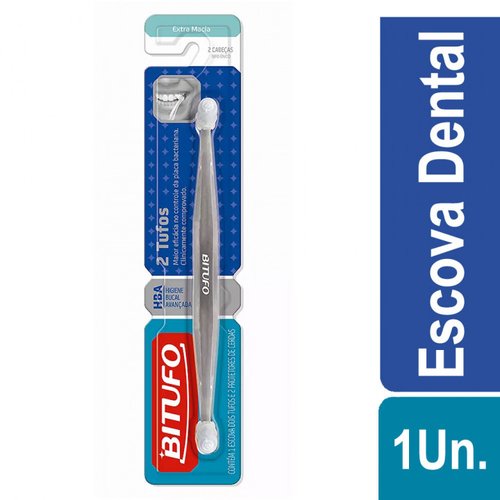 Escova Dental Dois Tufos Bitufo Macia 1 unidade