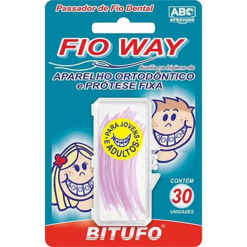 Passa Fio Bitufo Condutor de Fio Dental 30 unidades