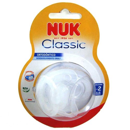 Chupeta Nuk Classic Ortodôntico Transparente Tamanho 2 