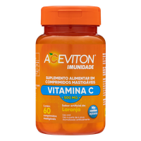 Aceviton Imunidade 500mg Laranja Cimed Frasco 60 Comprimidos Mastigáveis