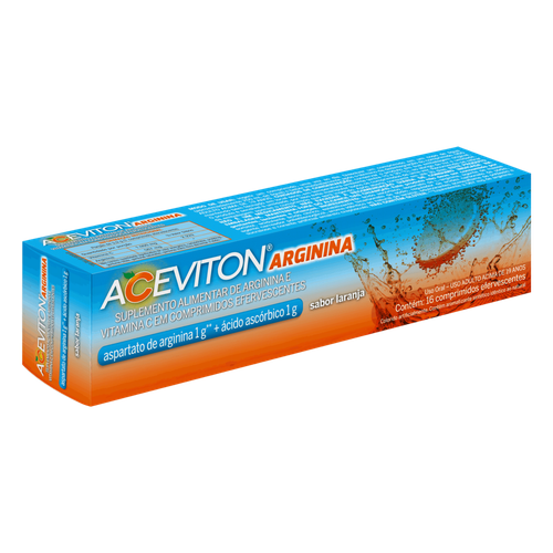 Vitamina C Aceviton Arginina Sabor Laranja 16 comprimidos efervescentes