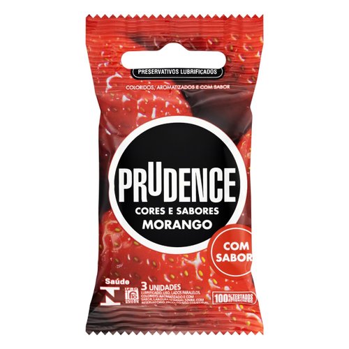 Preservativo Prudence Cores e Sabores Morango 3 unidades