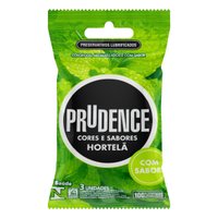 Preservativo Prudence Cores e Sabores Hortelã 3 unidades