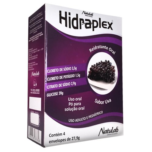 Hidraplex Reidratante Oral Sabor Uva 4 envelopes de 27,9g