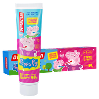 Gel Dental Infantil com Flúor Tutti Frutti Peppa Pig Dentalclean Caixa 50g