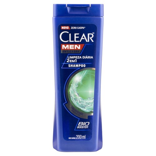 Shampoo Clear Men Anticaspa Limpeza Diária 2 Em 1 200ml