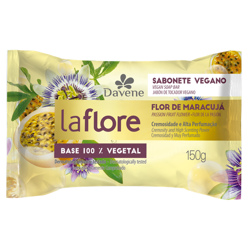 Sabonete Barra Vegetal Flor de Maracujá Davene La Flore Flow Pack 150g