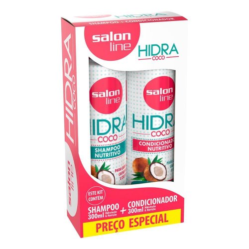 Kit Salon Line Hidra Coco | Shampoo 300ml + Condicionador 300ml