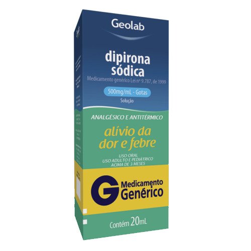 Dipirona Sódica Gotas Genérico Geolab 500mg 20ml