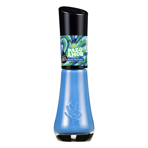 Esmalte Cremoso Efeito Gel Blue Festival Vult Paz&Amor Frasco 8ml