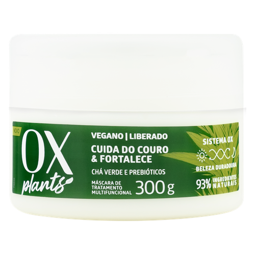 Máscara de Tratamento Multifuncional OX Plants Cuida do Couro & Fortalece Pote 300g