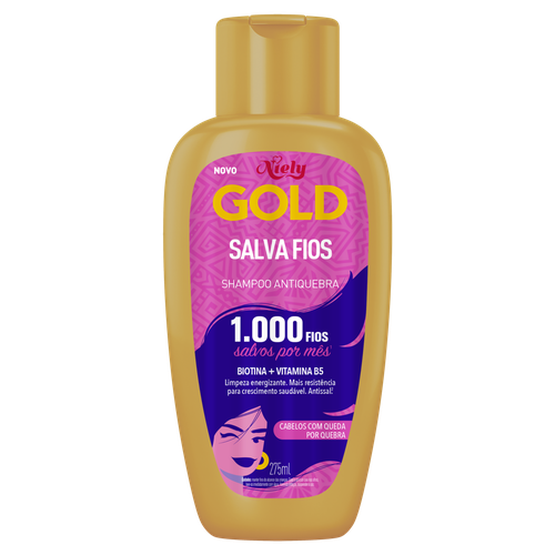 Shampoo Antiquebra Niely Gold Salva Fios Frasco 275ml