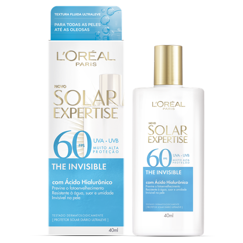 Protetor Solar Facial The Invisible FPS 60 L'oréal Paris Solar Expertise Caixa 40ml