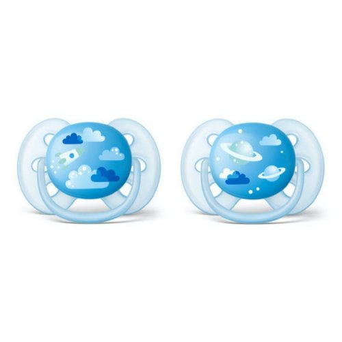 Chupeta Avent Ultra Soft 0 a 6 meses, azul 1 unidade